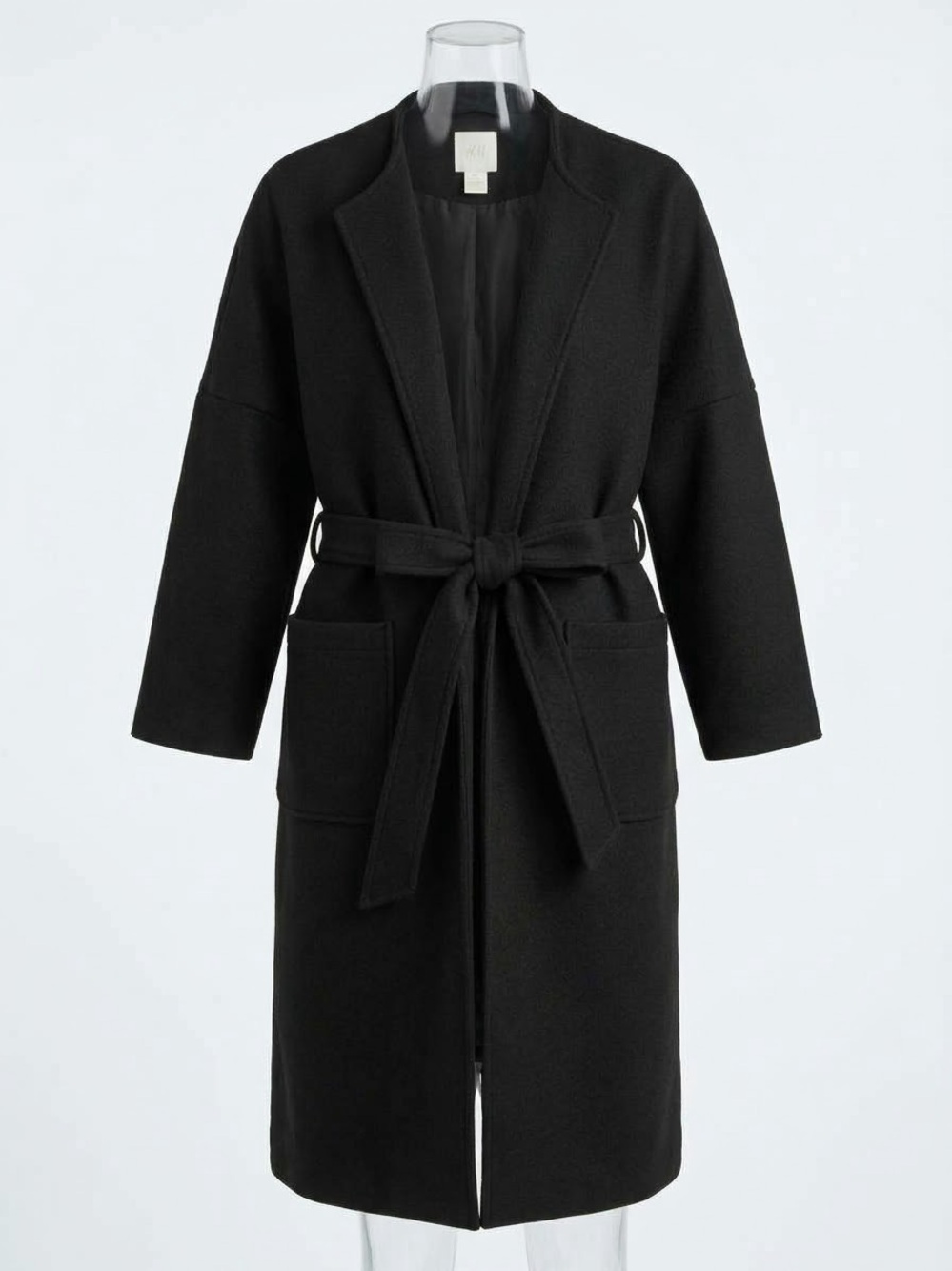 H&M Collarless Open-Front Coat / Belted Robe Coat